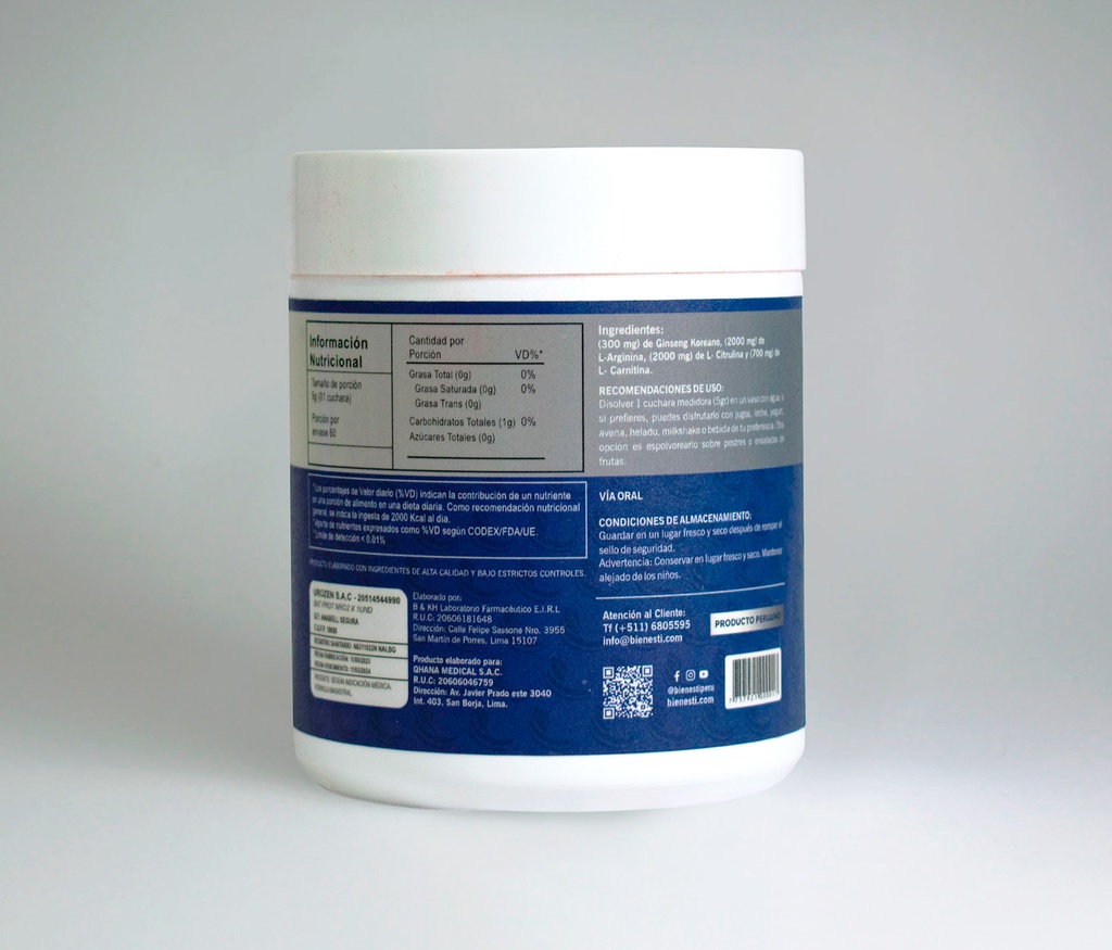 ARGININA MAX SOL ORAL FCO X 300 GR - QHANA MEDICAL
